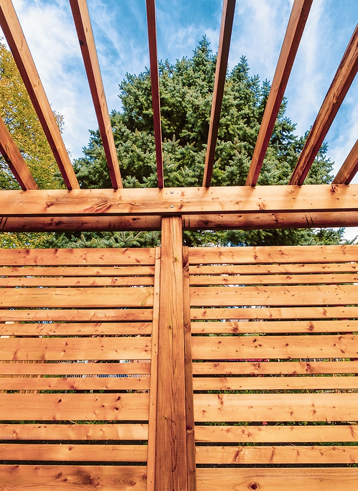 covered by a shade pergola covered by a shade pergola
