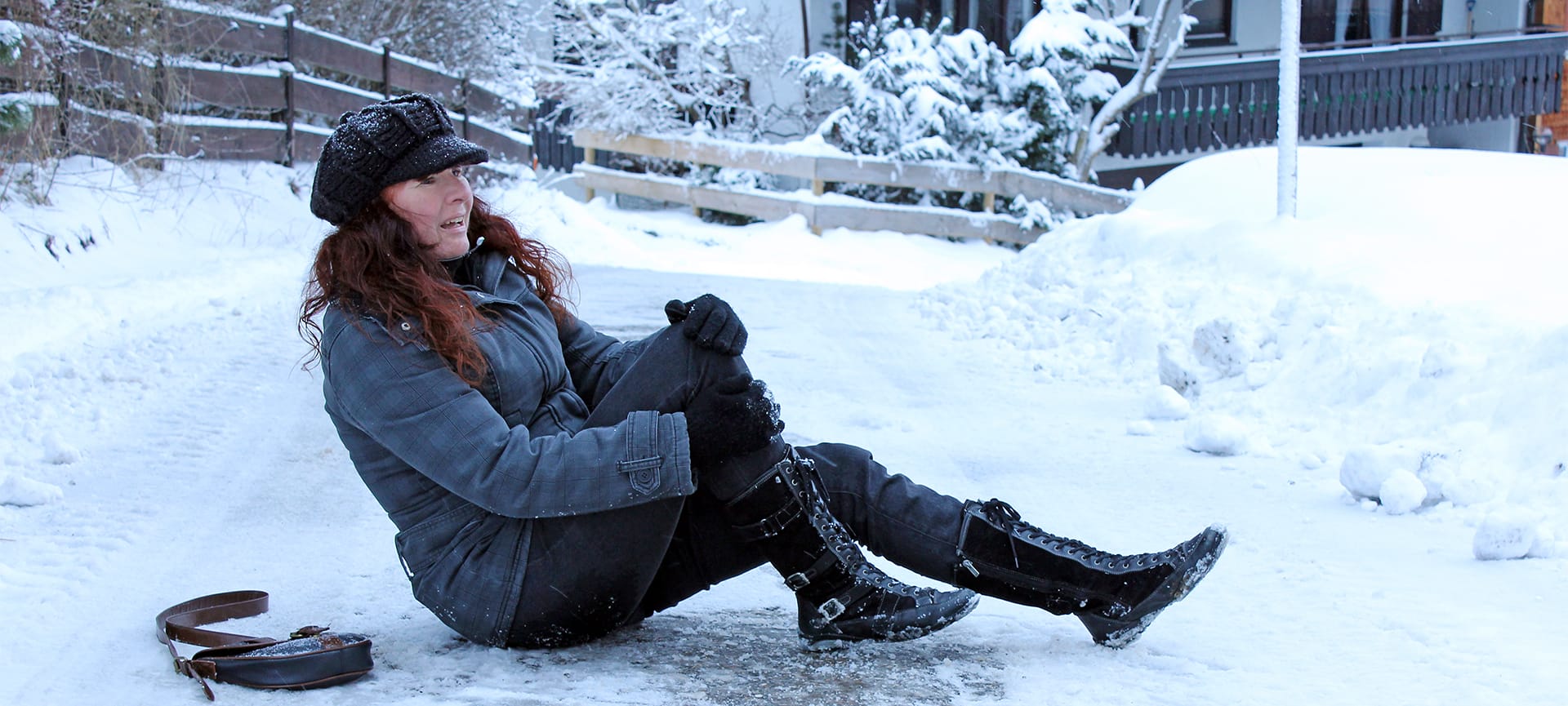 women ice slip
