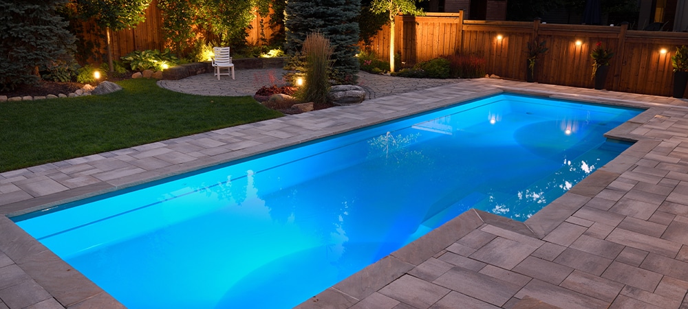 decking, landscaping, fencing with swimming pool
