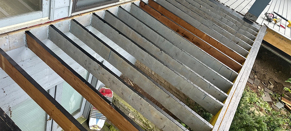 adding flashing and joist protection for deck