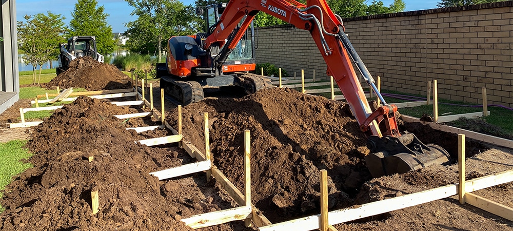 site preparation and excavation for pool installation
