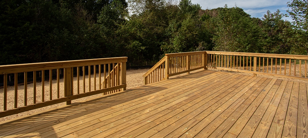 pressure-treated pine deck